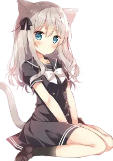 😺 150b79ca 애니메이션, 고양이 소녀, 만화, 귀여운, 카와이 telegram sticker