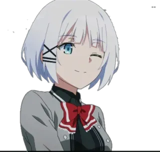 😉 315a0672 애니메이션, 소녀, 흰 머리, 캐릭터, 귀여운, 일러스트 telegram sticker