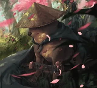 😂 bc0d81ac หมา, Cheems, นินจา, ญี่ปุ่น, ดอกซากุระ telegram sticker