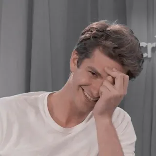 😙 f3dc6d47 Andrew Garfield actor, man, smile, happy, andrew garfield whatsapp sticker