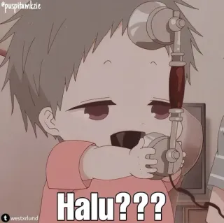 📞 36b0a2f7 Halu??? Telepon, Anime, Lucu, Kartun, Manga telegram sticker