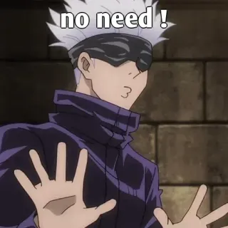 🤔 5b13495d Gojo Satoru Jujutsu Kaisen no need! Anime, Gojo Satoru, Jujutsu Kaisen, Tidak perlu, Karakter, Manga telegram sticker
