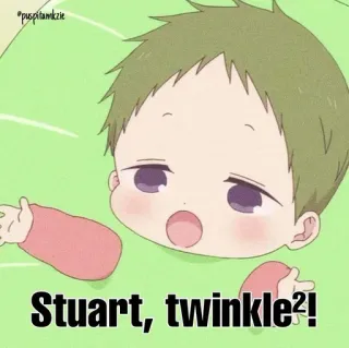 ✨ cb4089b2 Stuart, twinkle²?! bayi, lucu, kocak, kartun, anime telegram sticker
