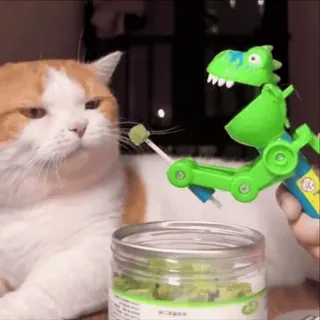 🥰 00386d4c 고양이, 공룡, 장난감, 애완동물, 동물, 유머 telegram sticker