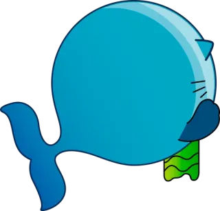 🤢 5b112708 クジラ, 漫画, 青, 海の生き物, かわいい, ステッカー telegram sticker