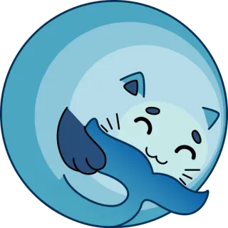 😴 76144467 猫, かわいい, 動物, ステッカー, 漫画, 青 telegram sticker