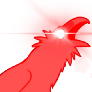 🤯 971cbe41 rouge, oiseau, en colère, yeux laser, mème, yeux telegram sticker