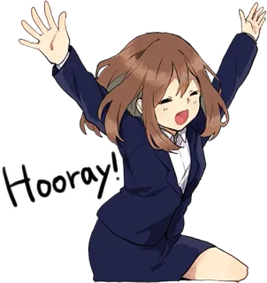 😊 13790de5 Hooray! Anime, Ăn mừng, Hạnh phúc, Hoan hô, Phụ nữ, Niềm vui telegram sticker