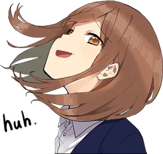 😏 54f7c493 huh. Cô gái anime, Phim hoạt hình, Hả?, Bối rối, Nhãn dán telegram sticker