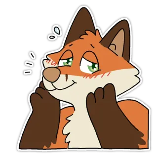 😳 09d61f9e лиса, фурри, милый, животное, мультфильм, стикер, антропоморфный telegram sticker