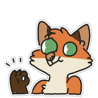 👌 2846efac лиса, животное, милый, мультфильм, млекопитающее, наклейка, смешной telegram sticker