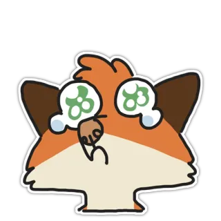 😥 6f535ffe лиса, грустный, плачет, слезы, животное, мультфильм telegram sticker