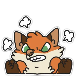 😡 a58b5855 злой, лиса, мультфильм, оскорбительный жест, средний палец, в ярости, расстроенный telegram sticker