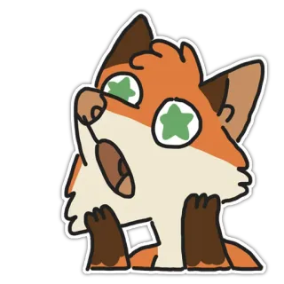 ⭐ ae446635 лиса, животное, милый, стикер, мультфильм, пушистый, персонаж, рисунок telegram sticker