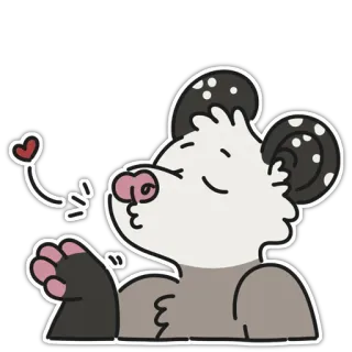 😘 1fbd95aa opossum, kiss, love, animal, cute, heart, sticker whatsapp sticker