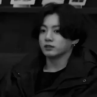 🕸 fb70a6f6 Jungkook kpop, jungkook, bts, singer, celebrity, black and white telegram sticker