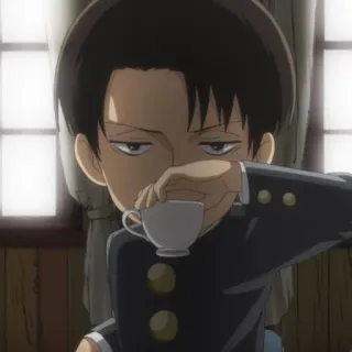 🎉 7b5f2db5 Levi Ackerman Attack on Titan Anime, Personaje, Levi, Ackerman, Ataque a los Titanes, Té, Taza whatsapp sticker