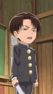 😊 80380cdf Levi Ackerman Attack on Titan Anime, Chico, Uniforme, Arma, Espada, Ataque a los Titanes, Levi Ackerman whatsapp sticker