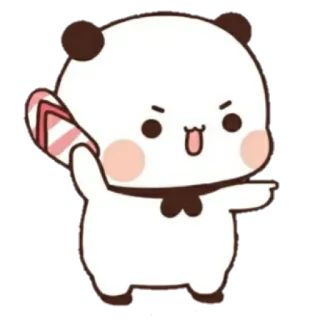 💘 62239d35 Panda, Dessin animé, Tongs, Mignon, Adorable telegram sticker