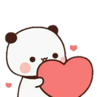💘 62d9ddf1 Panda, Coeur, Mignon, Amour, Dessin animé telegram sticker