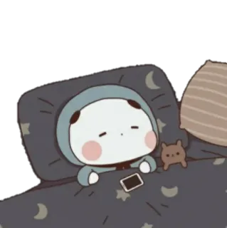 💘 6f96496f Dessin animé, Mignon, Dormir, Lit, Fatigué telegram sticker