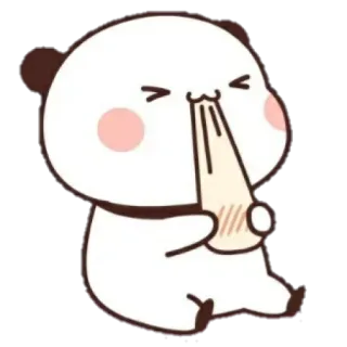 💘 7b55f6a0 Panda, Mignon, Kawaii, Dessin animé, Ours telegram sticker