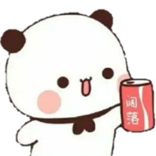 💘 bc3f3a1a 阔落 Panda, Boisson, Mignon, Dessin animé, Kawaii telegram sticker