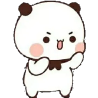 💘 d8b00eba Panda, Mignon, Dessin animé, Autocollant, En colère, Animal, Kawaii telegram sticker
