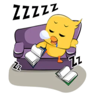 😴 7857c847 ZZZZZ durmiendo, cansado, dibujos animados, pollito, zzz, siesta, sofá telegram sticker