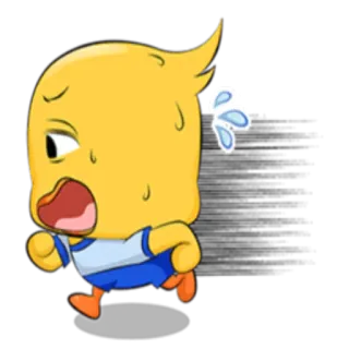 🏃‍♂ 8bd73d19 Dibujo animado, Sudando, Corriendo, Asustado, Expresión, Personaje, Amarillo, Preocupación telegram sticker
