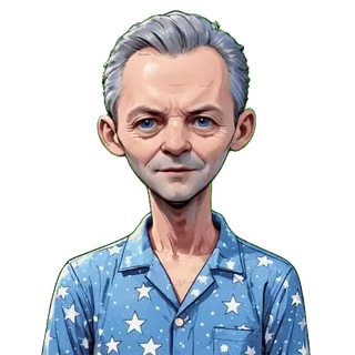 😴 debe9624 hombre, pijama, estrellas, retrato, dibujos animados, azul, blanco telegram sticker