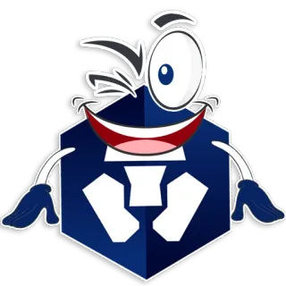 😉 77dd9d98 kreskówka, maskotka, symbol, postać, geometryczny, kryptowaluta whatsapp sticker