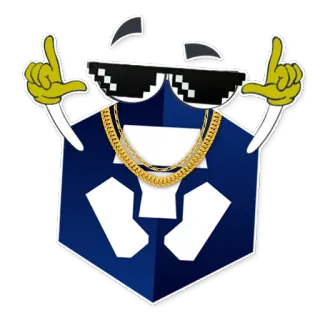 😎 b3faf786 Kreskówka, Postać, Okulary przeciwsłoneczne, Złoty łańcuch, Cool, Krypto, Waluta cyfrowa whatsapp sticker