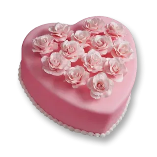🎂 31e3b7e6 cake, heart, roses, pink, dessert, love whatsapp sticker