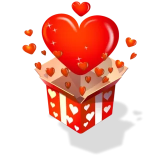 🎁 54614b35 heart, love, gift, box, valentines, romance whatsapp sticker