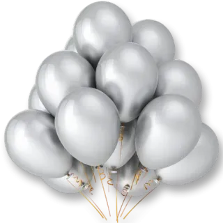 🎈 bc2970fd balloons, silver, party, celebration, decoration whatsapp sticker