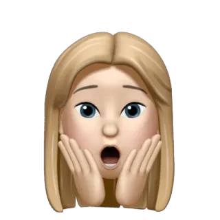 ✏️ 42bfd0b1 emoji, surprised, shocked, woman, blonde, face telegram sticker