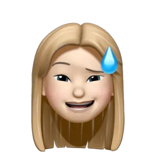 ✏️ 7bde94ba emoji, sticker, sweat, worried, blonde, avatar, female telegram sticker