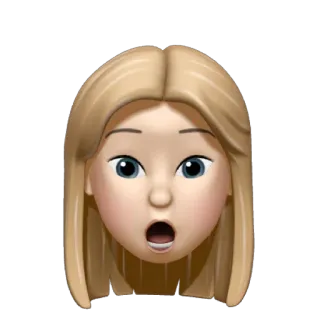 ✏️ 884f5cf0 emoji, Memoji, shocked, woman, face, blonde telegram sticker