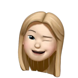 ✏️ 885f6387 Memoji, sticker, avatar, blonde, winking telegram sticker