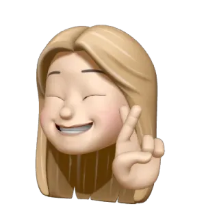 ✏️ f21bd362 emoji, cartoon, woman, fingers crossed, luck, digital art, sticker telegram sticker