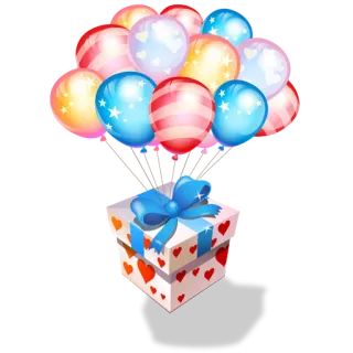🎈 82deb933 balon, hadiah, hati, perayaan, pesta, dekorasi telegram sticker