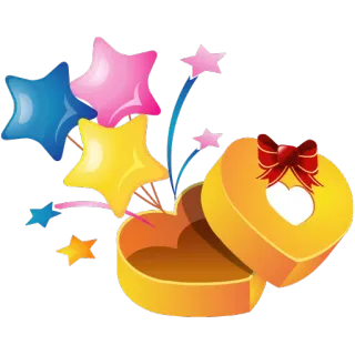 ✨ a0ec9521 hadiah, bingkisan, hati, kotak, balon, perayaan, pesta telegram sticker