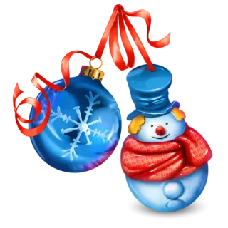 ⛄ a6fd94ec Natal, liburan, ornamen, manusia salju, kepingan salju, biru, merah telegram sticker