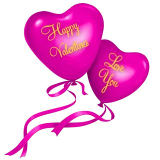 💞 bc6b2574 Happy Valentines Love You Hari Valentine, hati, balon, cinta, liburan, perayaan telegram sticker