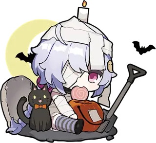 🌸 4277e227 万圣节, 可爱, 角色, 猫, 木乃伊, 卡通, 贴纸 telegram sticker