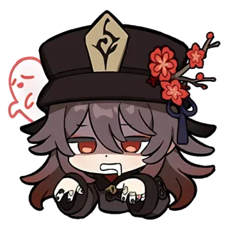 🌸 9defd06c Hu Tao Genshin Impact 胡桃, 原神, 动漫, Q版, 游戏, 幽灵 telegram sticker
