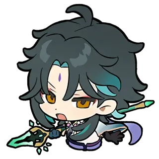 🌸 bb273ef2 Xiao Genshin Impact 动漫, Q版, 游戏, 原神, 魈 telegram sticker