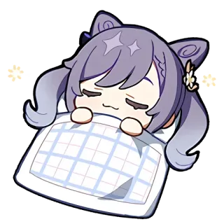 🌸 c46d605a Keqing Genshin Impact 刻晴, 原神, 动漫, 睡觉, 可爱, Q版, 游戏 telegram sticker