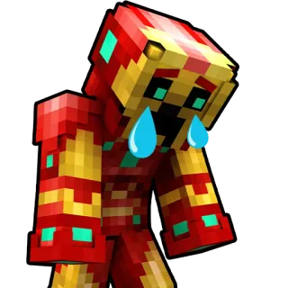 😭 59a76c75 minecraft, triste, pleurs, pixel art, avatar, personnage, jeu telegram sticker